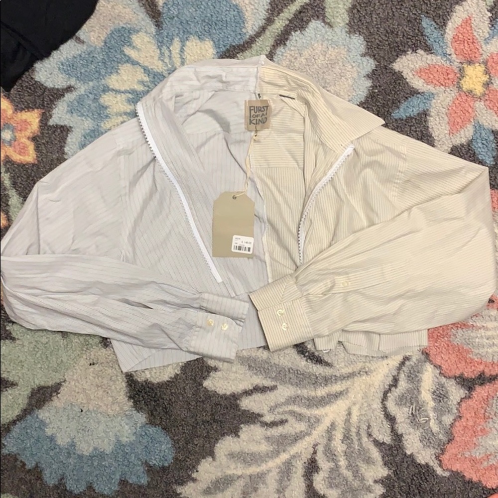 NWT LF x FURST OF A KIND CROPPED ZIP UP SHIRT